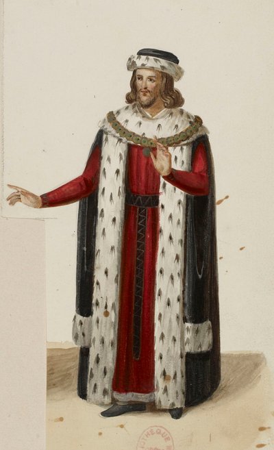 Kostium Enguerranda de Marigny (La Tour de Nesle, 1832) (wykadrowany) autorstwa Eugène Du Faget