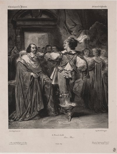 Kroniki Francji: Scena Frondy - Książę Condé autorstwa Eugène François Marie Joseph Devéria