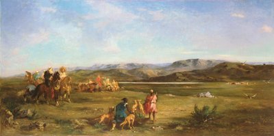 Polowanie na Gazele w Szott el-Hodna, 1856 r. autorstwa Eugène Fromentin