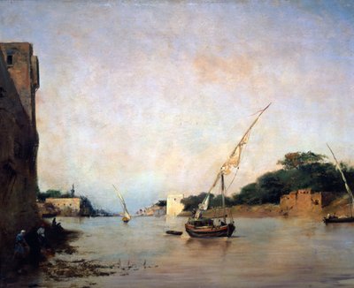 Widok na Nil, XIX w. autorstwa Eugène Fromentin