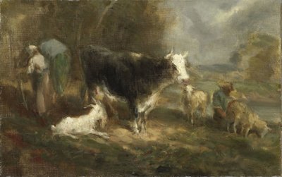 Gospodarstwo z bydłem autorstwa Eugène Fromentin Dupeux