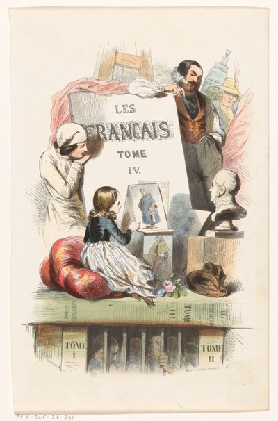 Osoby o wyglądzie sztuki Strona tytułowa dla: Les Français peints par eux-mêmes, 1841 autorstwa Eugène Guillaumot