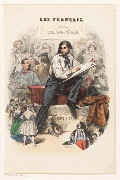 Artysta szkicowania Strona tytułowa dla: Les Français peints par eux-mêmes, 1841 autorstwa Eugène Guillaumot