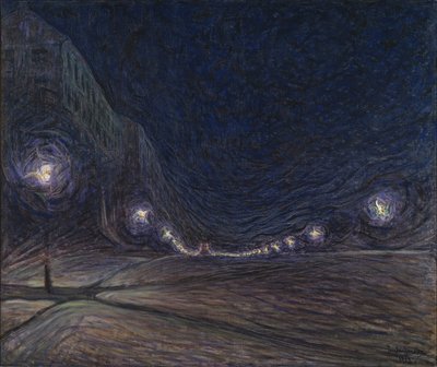 Hornsgatan nocą, 1902 autorstwa Eugène Jansson