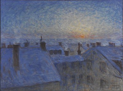 Wschód słońca nad dachami Sztokholmu, 1903 autorstwa Eugène Jansson