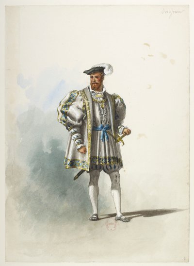 Btv1b84558104 04 - Saint-Saëns - Henryk VIII - Maquettes de costumes - Lacoste - 4th Seigneur autorstwa Eugene Lacoste