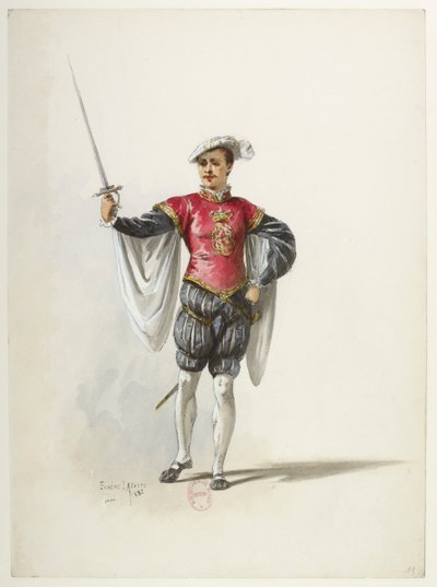 Btv1b84558104 11 - Saint-Saëns - Henryk VIII - Maquettes de costumes - Lacoste - 11th Costume autorstwa Eugene Lacoste