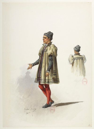 Btv1b84558104 12 - Saint-Saëns - Henryk VIII - Maquettes de costumes - Lacoste - 12. kostium autorstwa Eugene Lacoste