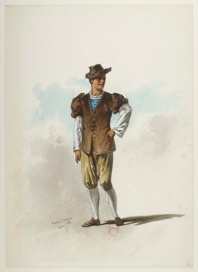 Btv1b84558104 13 - Saint-Saëns - Henryk VIII - Maquettes de costumes - Lacoste - 13. kostium autorstwa Eugene Lacoste