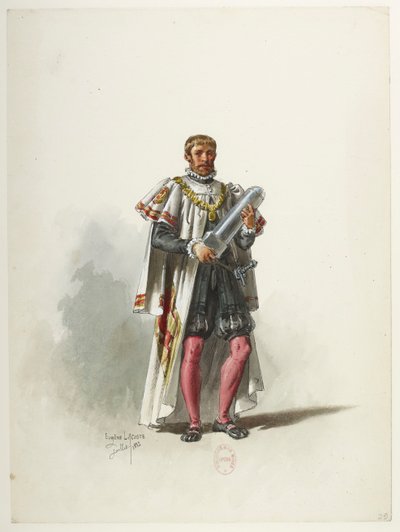 Btv1b84558104 29 - Saint-Saëns - Henryk VIII - Maquettes de costumes - Lacoste - 29. kostium autorstwa Eugene Lacoste