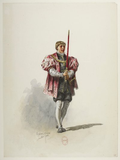 Btv1b84558104 31 - Saint-Saëns - Henryk VIII - Maquettes de costumes - Lacoste - 31. kostium autorstwa Eugene Lacoste