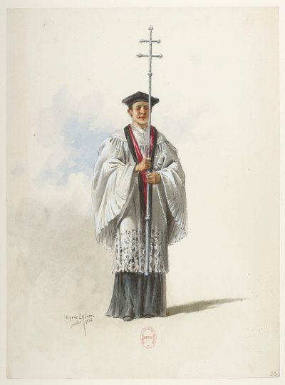 Btv1b84558104 33 - Saint-Saëns - Henryk VIII - Modele kostiumów - Lacoste - 33. Ksiądz autorstwa Eugene Lacoste
