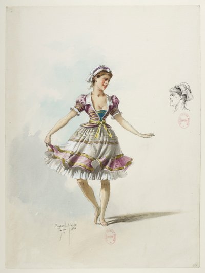 Btv1b84558104 45 - Saint-Saëns - Henryk VIII - Modele kostiumów - Lacoste - 45. Kostium i nakrycie głowy autorstwa Eugene Lacoste
