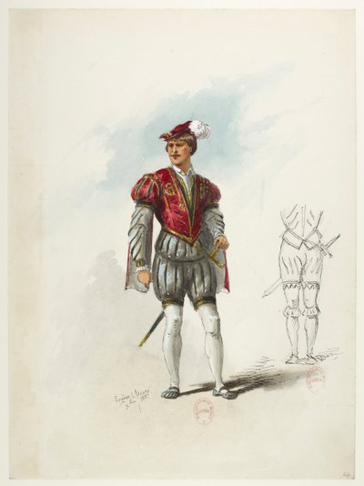 Btv1b84558104 66 - Saint-Saëns - Henryk VIII - Maquettes de costumes - Lacoste - 64th Costume autorstwa Eugene Lacoste