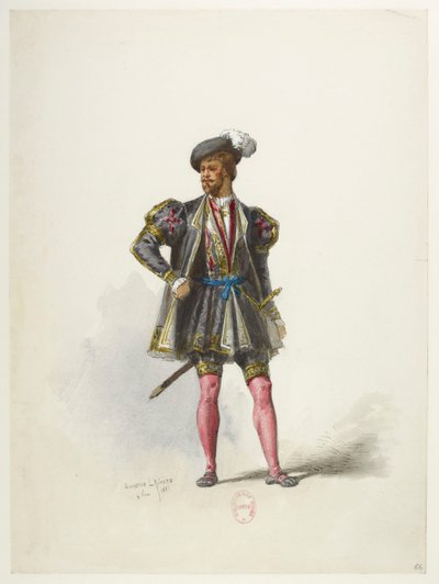 Btv1b84558104 68 - Saint-Saëns - Henryk VIII - Maquettes de costumes - Lacoste - 66th Costume autorstwa Eugene Lacoste
