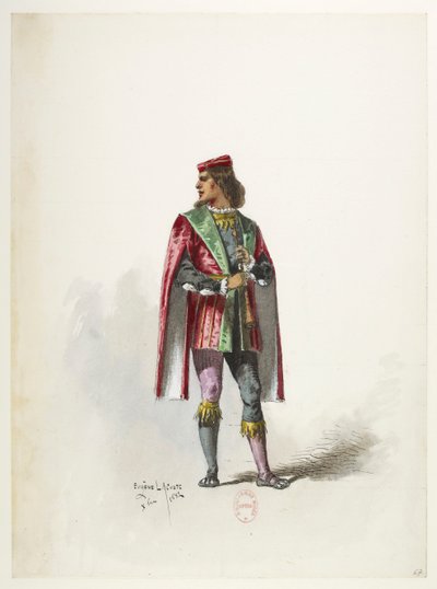 Btv1b84558104 69 - Saint-Saëns - Henryk VIII - Maquettes de costumes - Lacoste - 67th Costume autorstwa Eugene Lacoste
