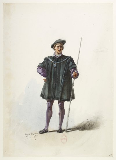 Btv1b84558104 70 - Saint-Saëns - Henryk VIII - Maquettes de costumes - Lacoste - 68th Costume autorstwa Eugene Lacoste