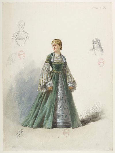 Btv1b84558104 80 - Saint-Saëns - Henryk VIII - Modele kostiumów - Lacoste - 76. Anna z Boleyn autorstwa Eugene Lacoste