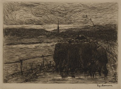 Holenderski: pogrzeb rolnika autorstwa Eugene Laermans