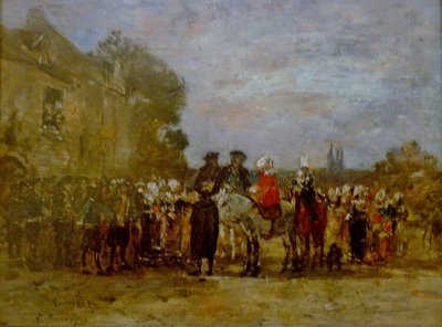 Francuski:  Noce à Quimper Wesele w Quimper autorstwa Eugene Louis Boudin