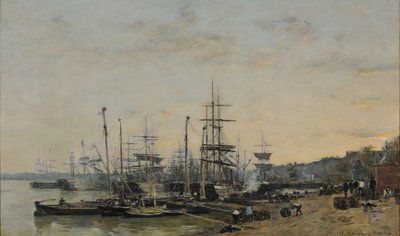 Port w Bordeaux widziany z Quai des Chartrons autorstwa Eugene Louis Boudin
