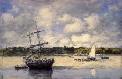 Portrieux - Wybrzeże podczas odpływu autorstwa Eugene Louis Boudin