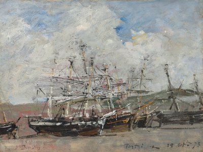 Portrieux. Port podczas odpływu autorstwa Eugene Louis Boudin