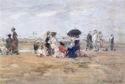 Trouville, scena na plaży autorstwa Eugene Louis Boudin