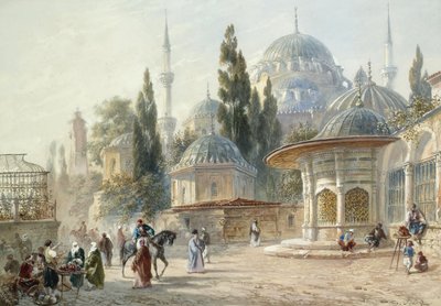 Meczet Sehzade w Konstantynopolu autorstwa Eugène Napoleon Flandin