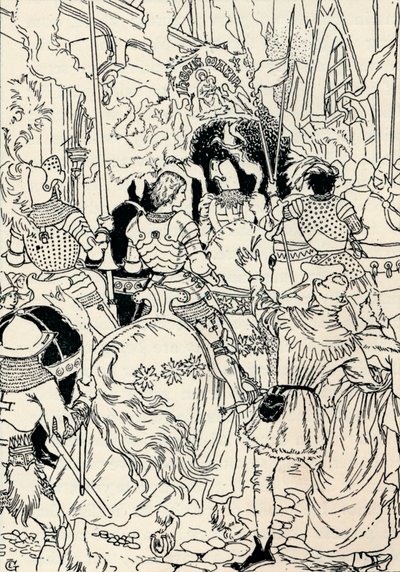 Jeanne DArc w Orleanie, c1895 autorstwa Eugene Grasset