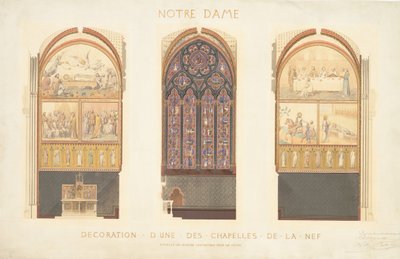 Plan remontu kaplicy w nawie katedry Notre Dame, Paryż, 1843. autorstwa Eugène Viollet le Duc