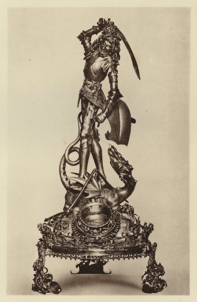 Berlin, Kunstgewerbemuseum, relikwiarz św. Jerzego (zdjęcie czarno-białe) autorstwa European Photographer
