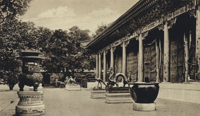 Chiny, świątynia Buddy (zdjęcie czarno-białe) autorstwa European Photographer
