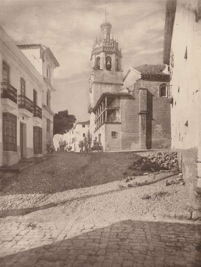 Eglise Santa Maria la Mayor, A Ronda (zdjęcie czarno-białe) autorstwa European Photographer