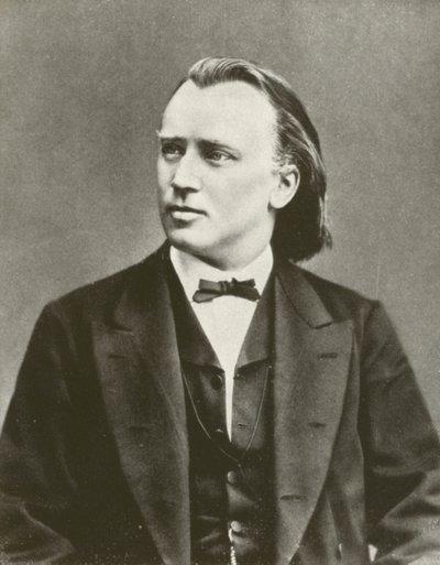 Johannes Brahms, portret, ok. 1876 (zdjęcie czarno-białe) autorstwa European Photographer