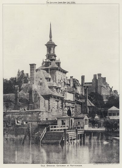 Stara hiszpańska brama w Rotterdamie (zdjęcie czarno-białe) autorstwa European Photographer