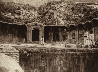 Ruiny łaźni rzymskiej w Algierii (zdjęcie czarno-białe) autorstwa European Photographer