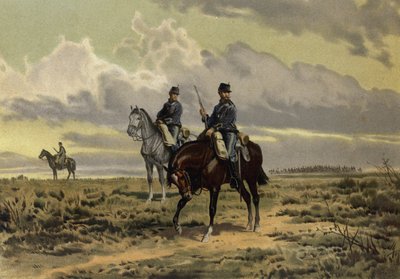 Natarcie kawalerii (chromolitho) autorstwa European School