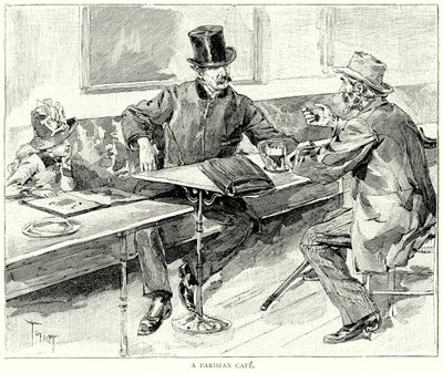 Paryska kawiarnia (grawerunek) autorstwa European School