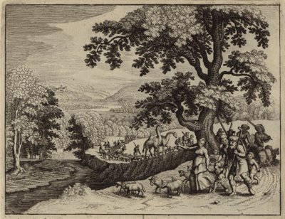 Abraham wyruszający w podróż do Kanaanu (rycina) autorstwa European School