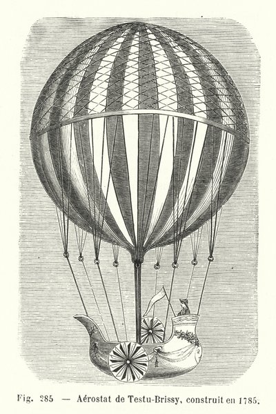 Aerostat Testu-Brissy, rok budowy 1785 (rycina) autorstwa European School