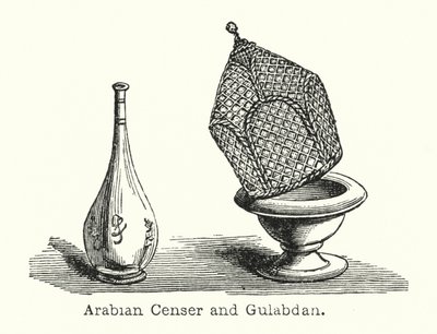 Arabska kadzielnica i Gulabdan (rycina) autorstwa European School