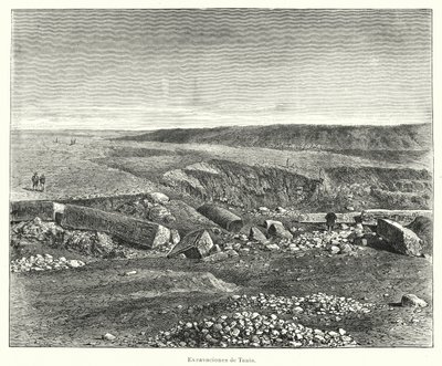 Wykopaliska archeologiczne starożytnego egipskiego miasta Tanis (lito) autorstwa European School