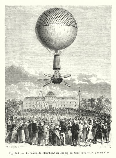 Podejście Blancharda na Pola Marsowe w Paryżu, 2 marca 1784 r autorstwa European School