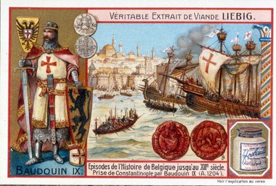 Baldwin I podczas zdobywania Konstantynopola autorstwa European School