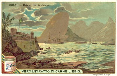 Zatoka Rio de Janeiro, Brazylia (chromolitho) autorstwa European School