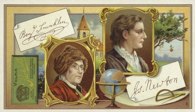 Benjamin Franklin i Isaac Newton autorstwa European School