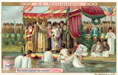 Błogosławieństwo wód w Rumunii (chromolitho) autorstwa European School