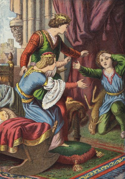 Brat i siostra (kolorowa litografia) autorstwa European School
