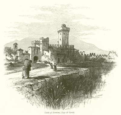 Zamek Sermione, Lago di Garda (grafika) autorstwa European School